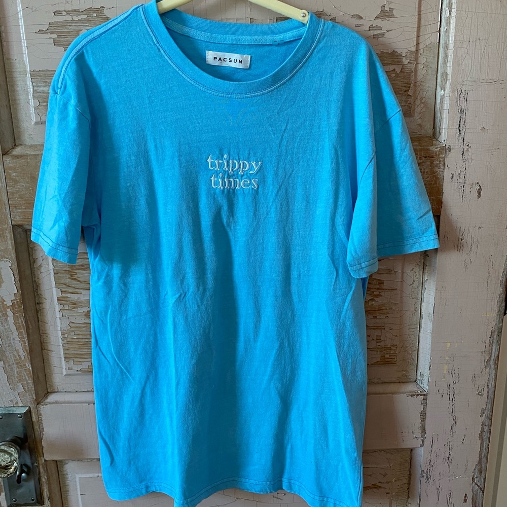 Blue trippy times Pacsun shirt